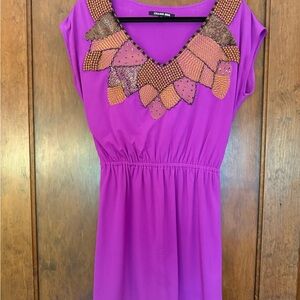 Gianni Bini XS Bright purple dress with Beaded detail XS